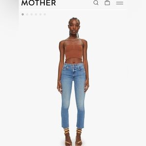 MOTHER The Dazzler Ankle Fray Denim